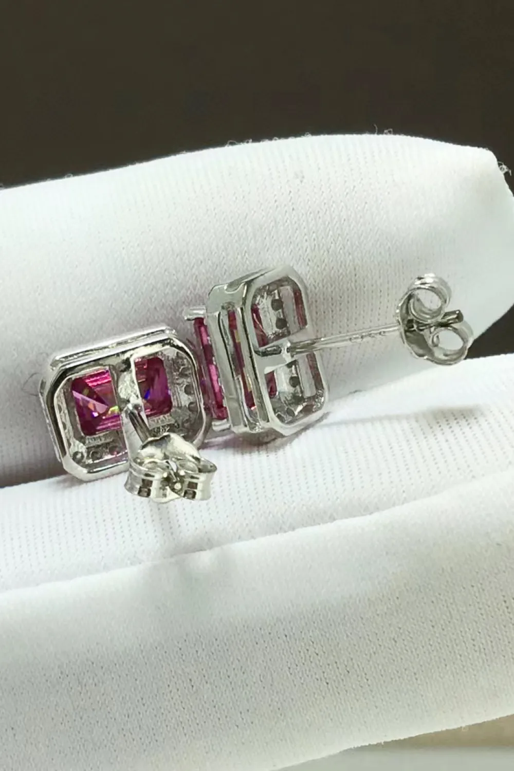 Shiny and Elegant 2 Carat Moissanite Stud Earrings, image 3