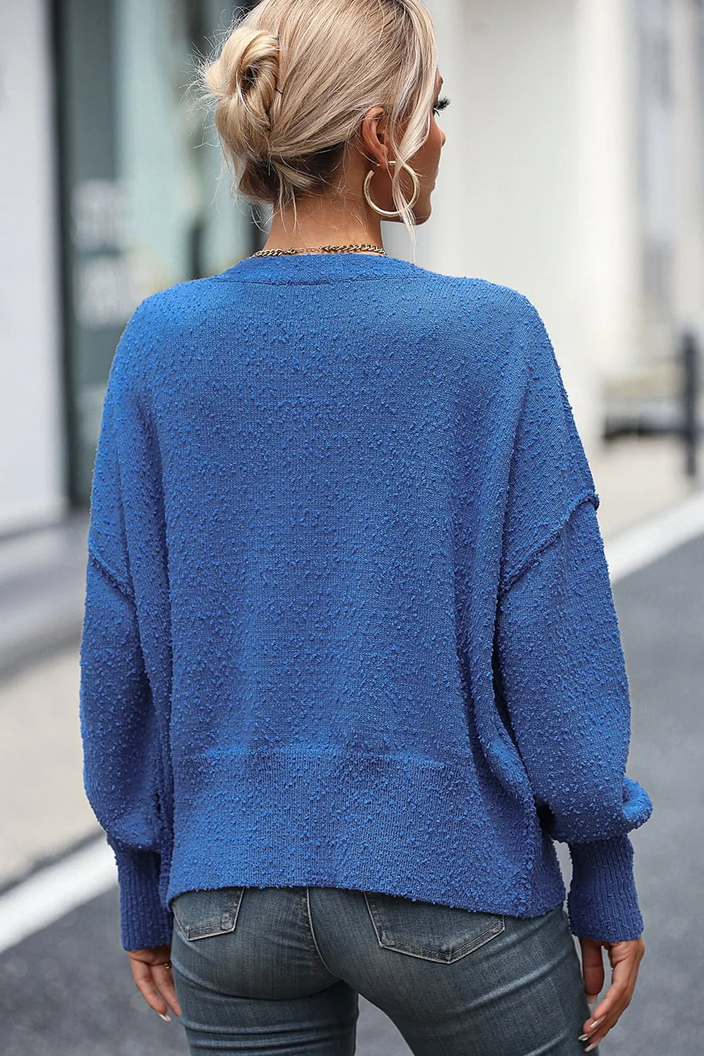 Button-Up Dropped Shoulder Cardigan, image 9