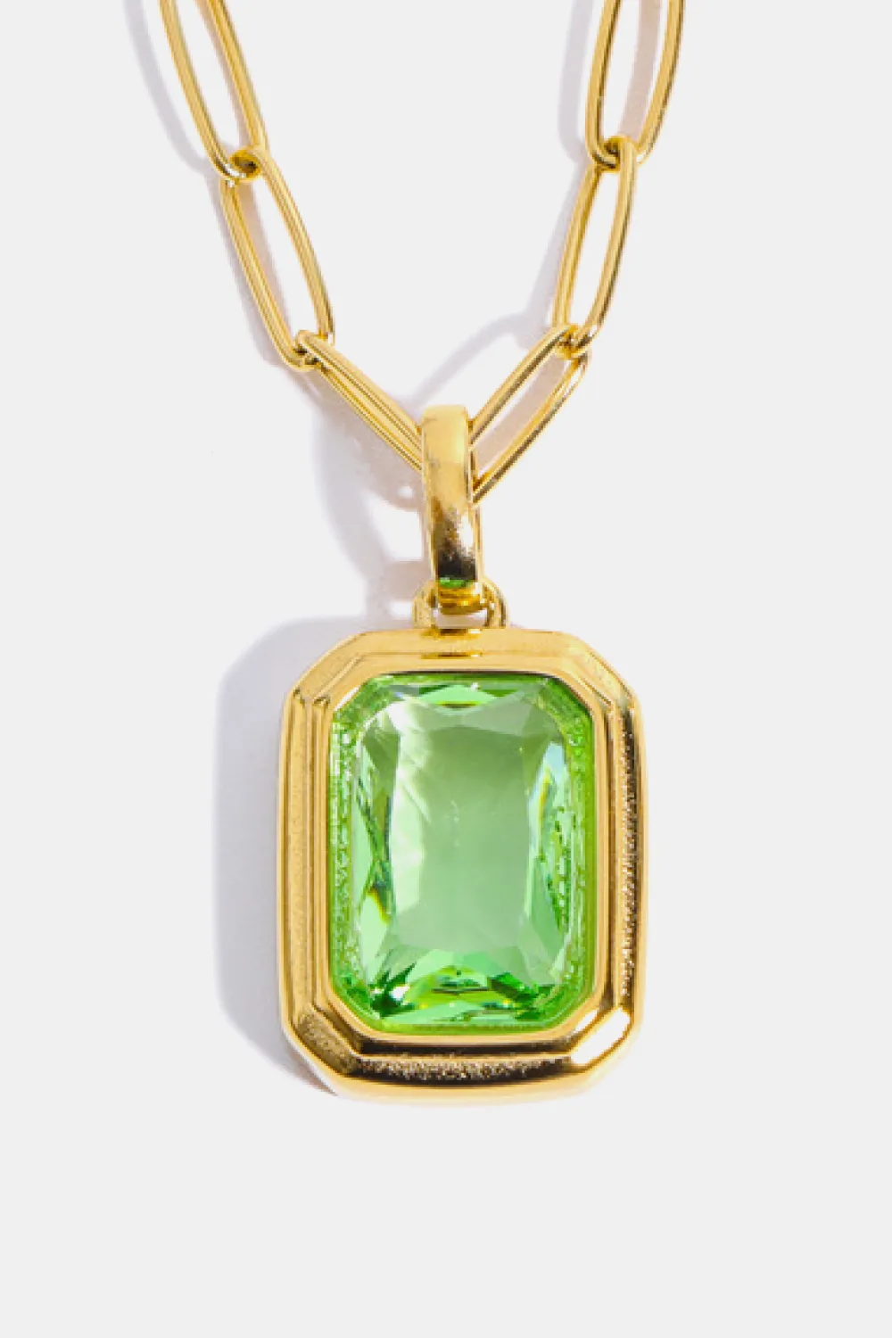 Zircon 18K Gold-Plated Geometrical Shape Pendant Necklace, image 12