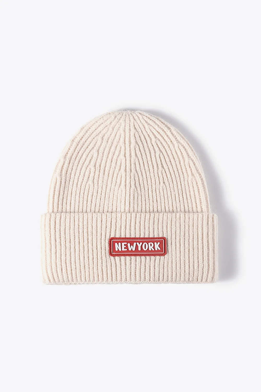 NEWYORK Patch Rib-Knit Cuffed Beanie, image 19