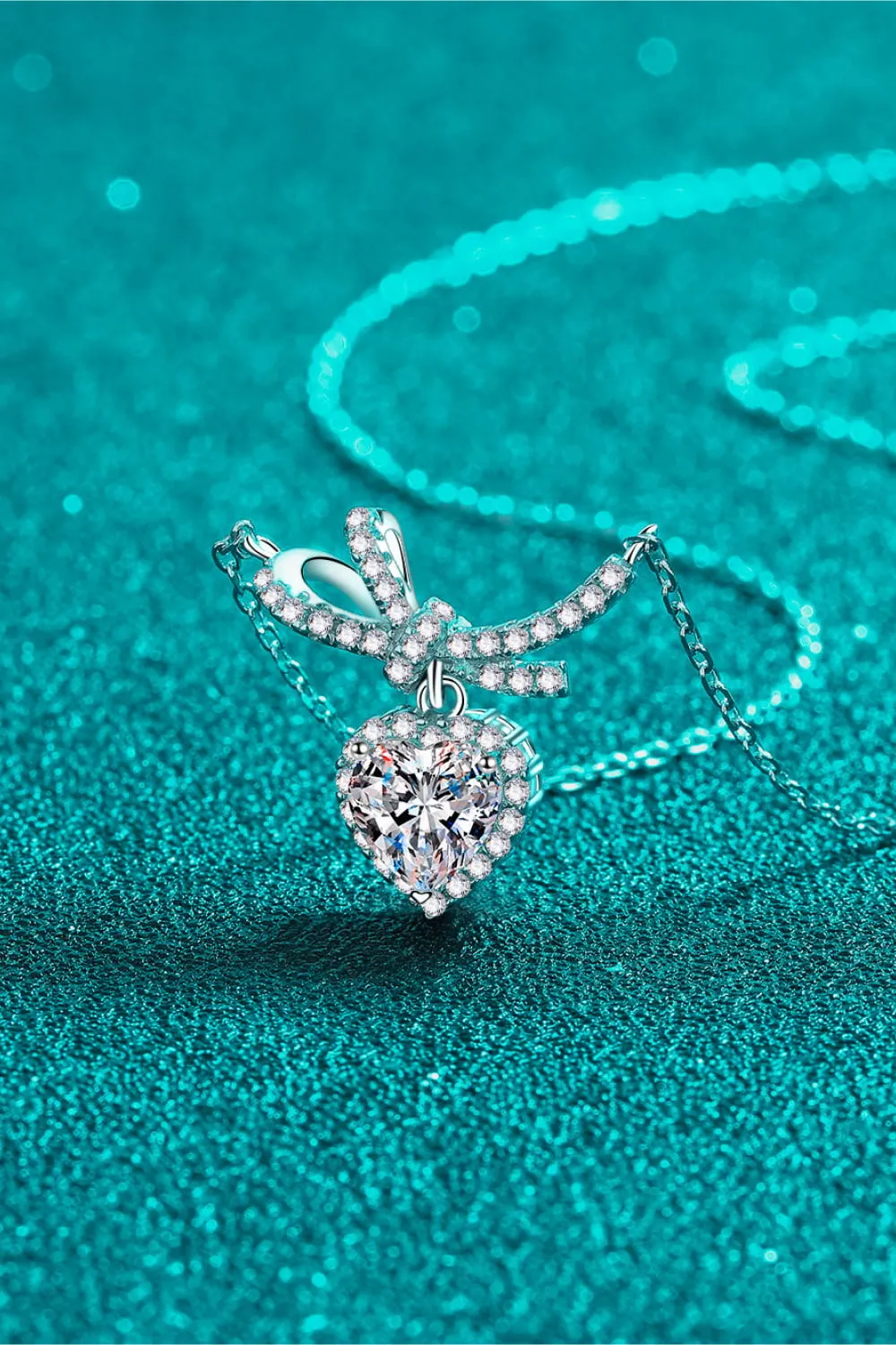 1 Carat Moissanite Heart Pendant Necklace, image 3