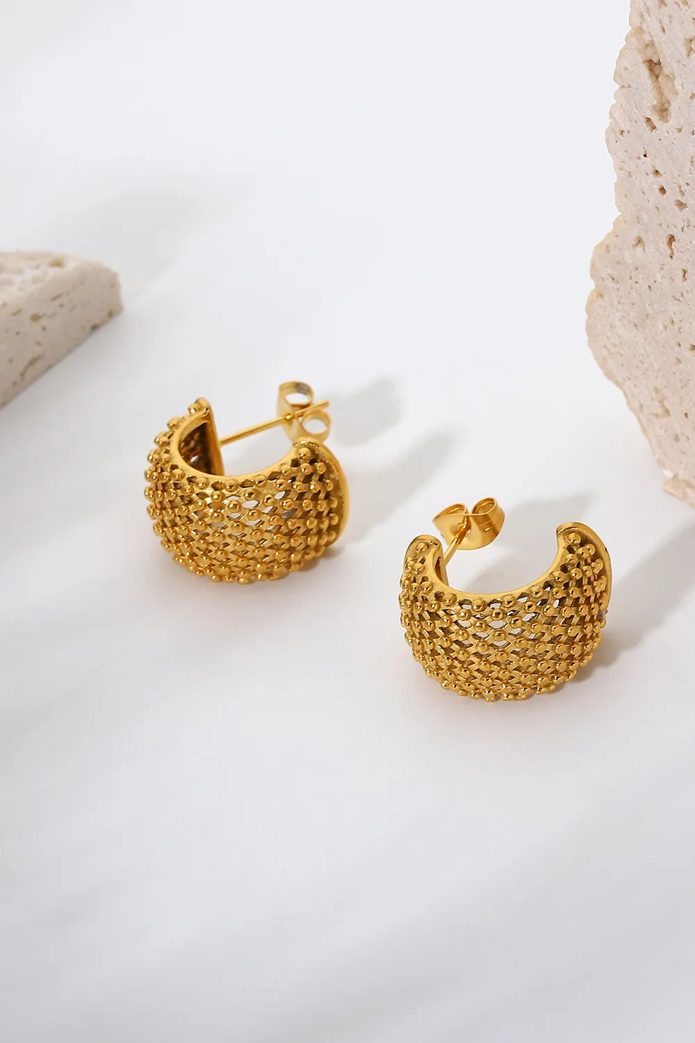 Mesh Half Hoop Earrings, image 2