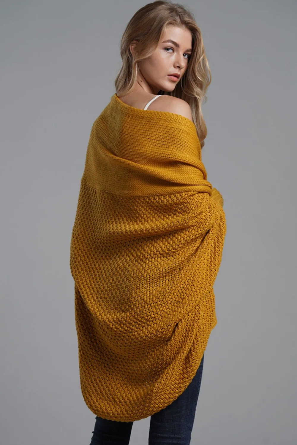 Dolman Sleeve Open Front Ribbed Trim Longline Cardigan, image 21