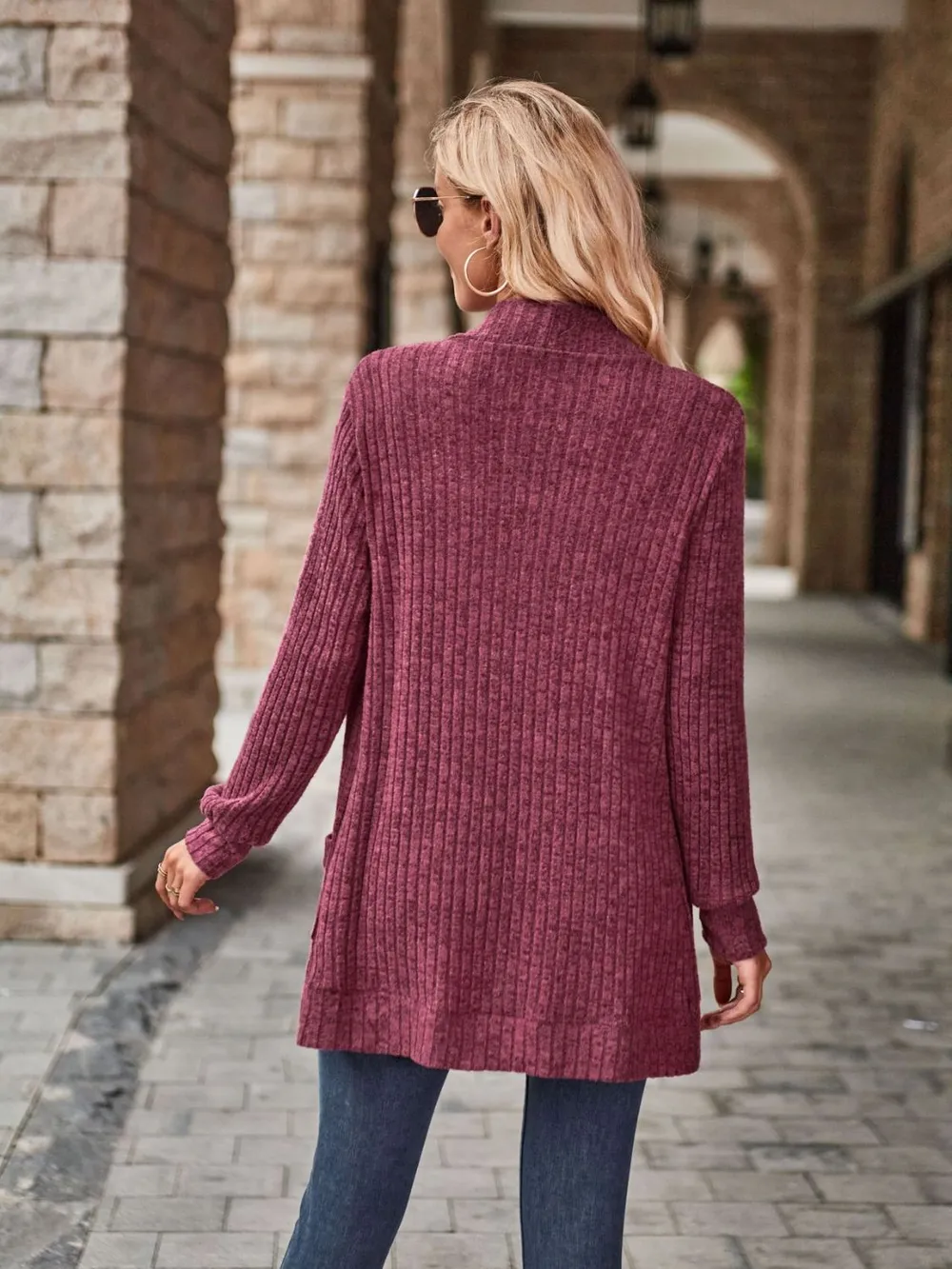 Open Front Cardigan with Pockets, image 7