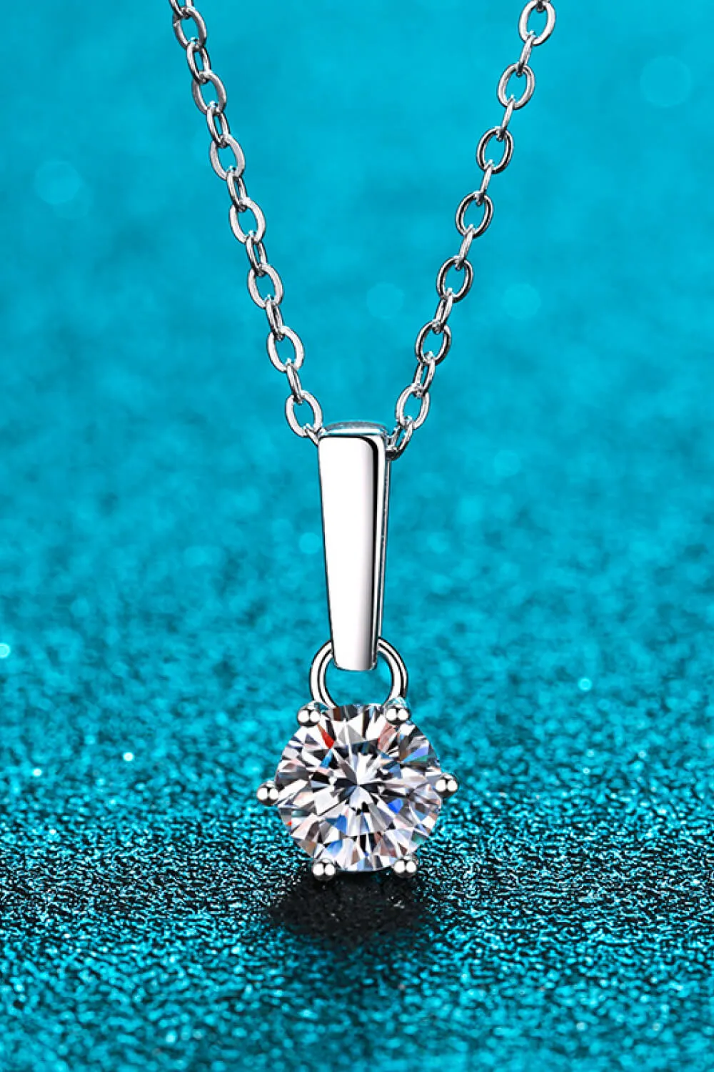 1 Carat Moissanite 925 Sterling Silver Chain-Link Necklace, image 2