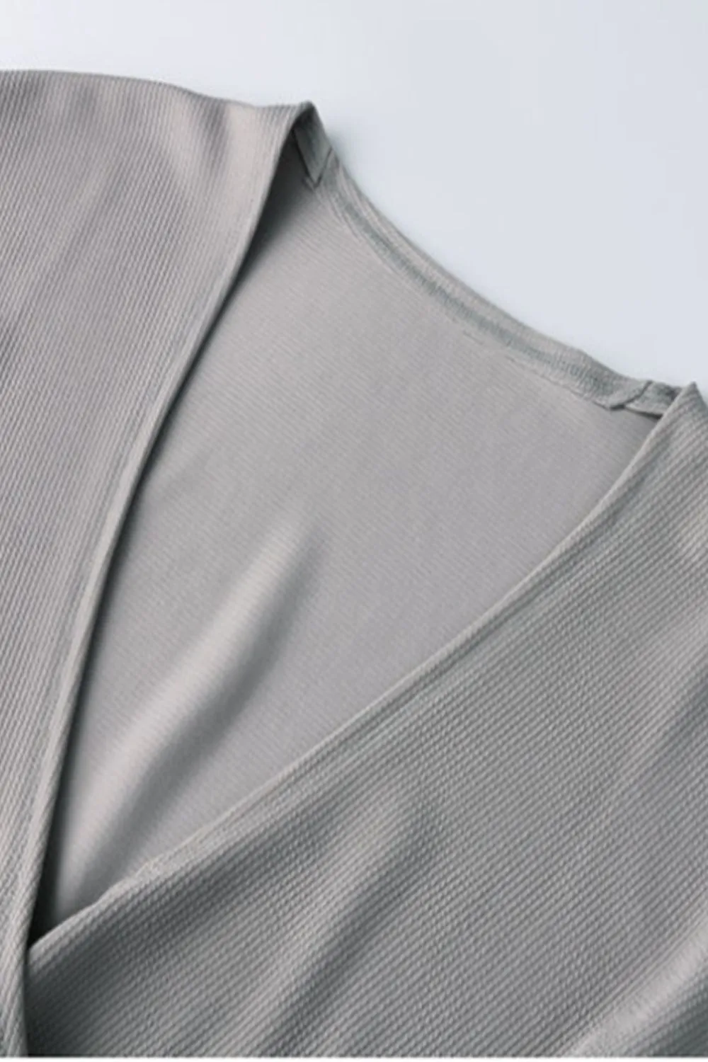 Ribbed Surplice Neck Slit Top, image 5
