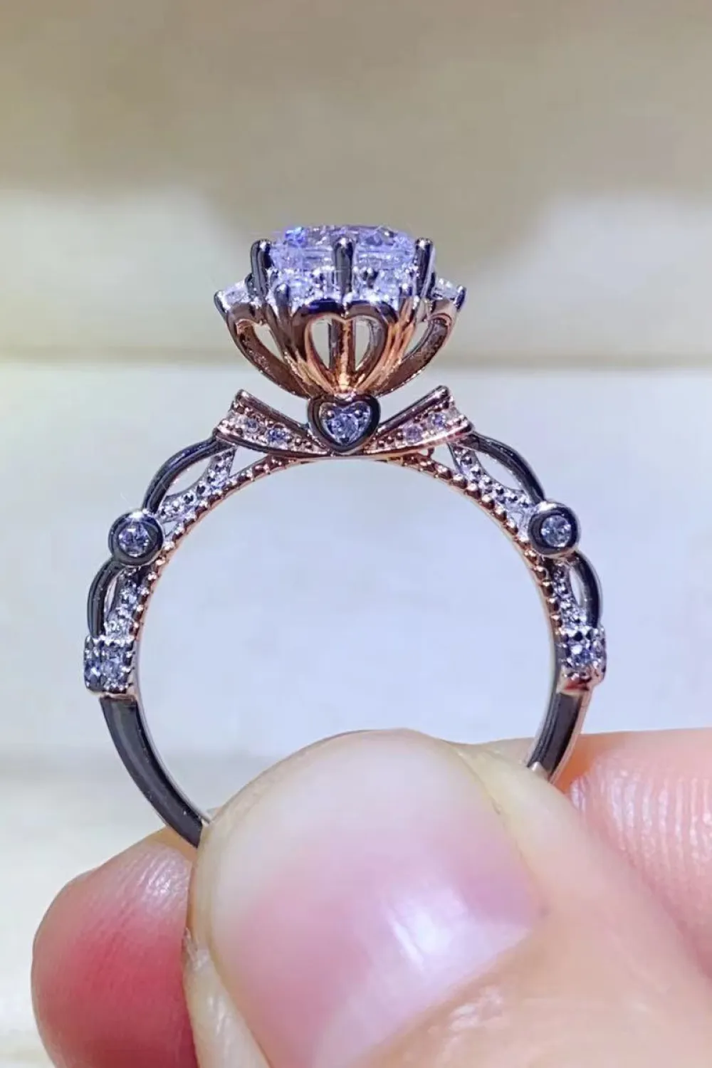 1 Carat Moissanite 925 Sterling Silver Ring, image 3
