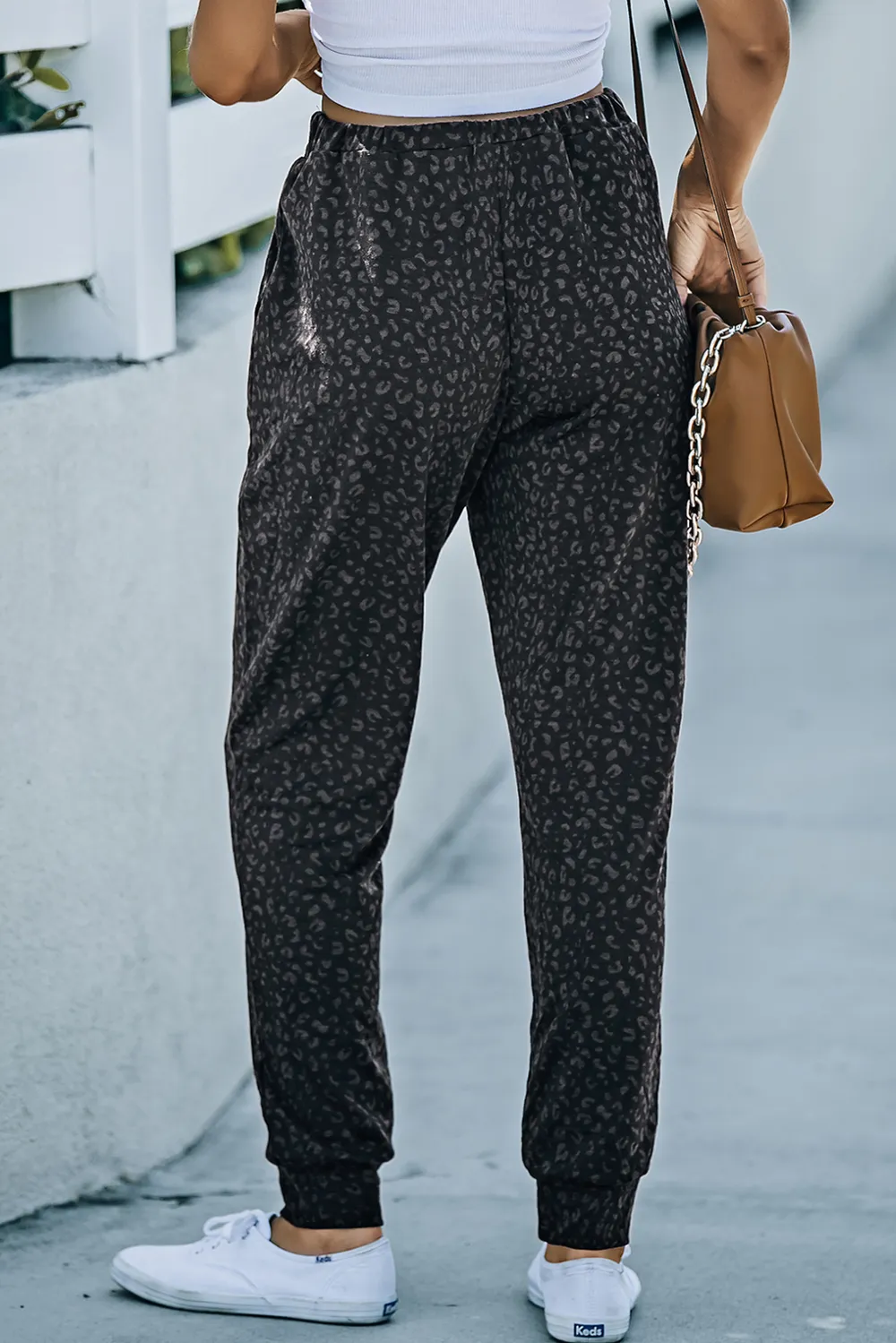 Leopard Print Joggers with Pockets, image 8