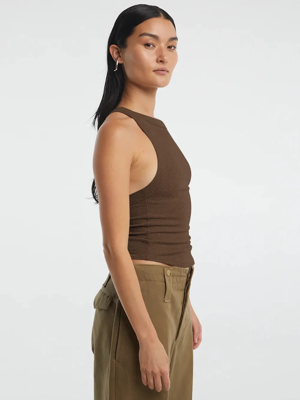 Halter Neck Ribbed Cropped Top, image 9