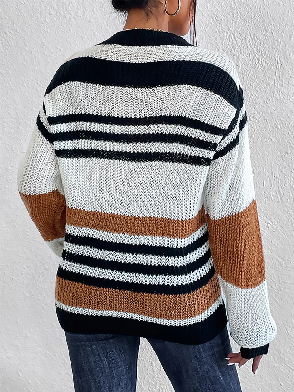 Striped Round Neck Sweater, image 2