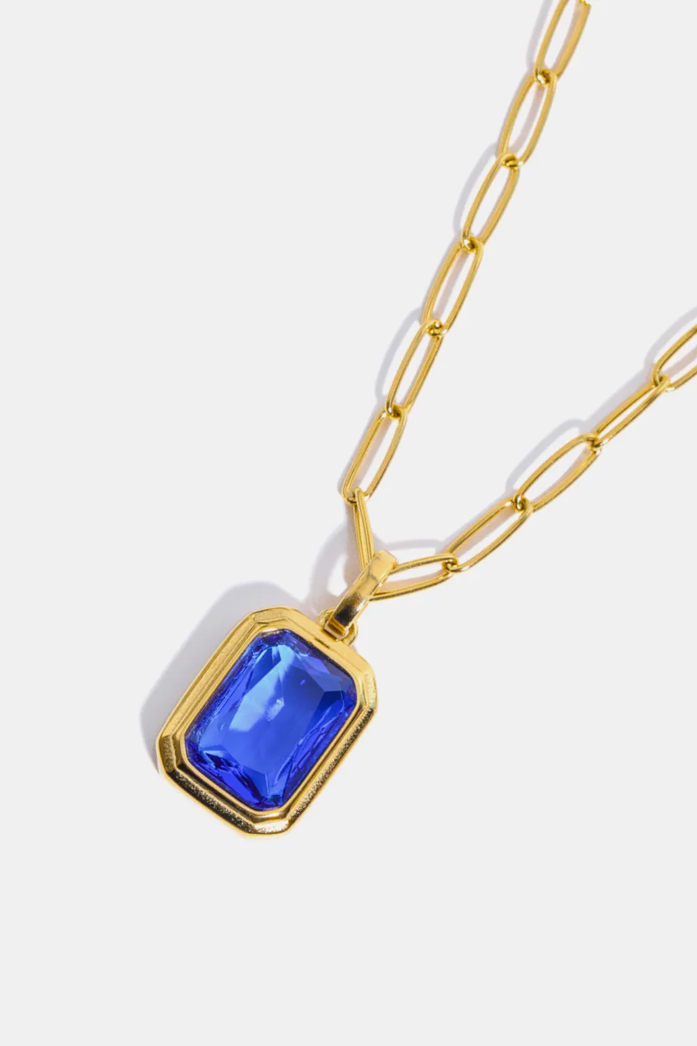 Zircon 18K Gold-Plated Geometrical Shape Pendant Necklace, image 9