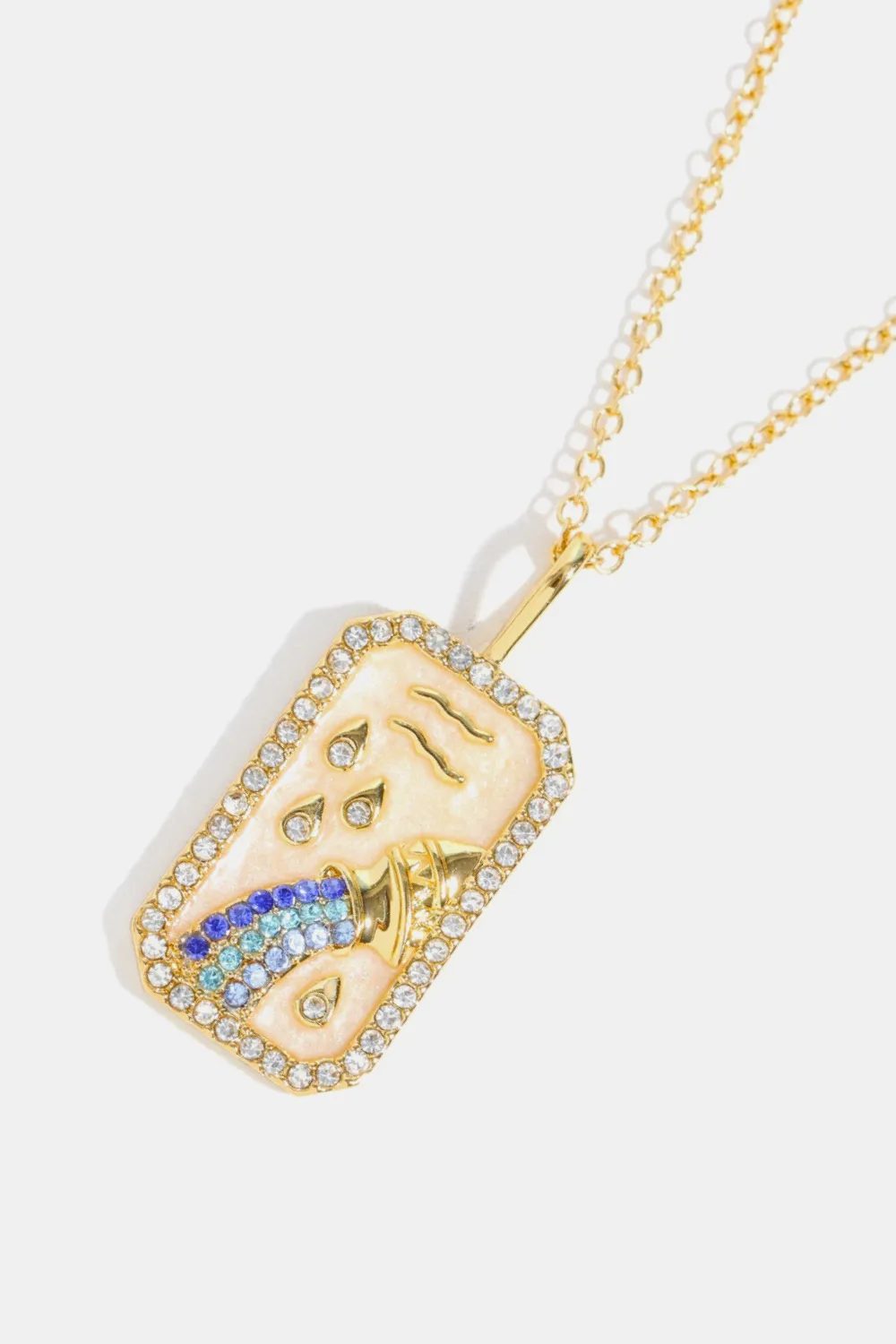 Rhinestone Constellation Pendant Copper Necklace, image 4