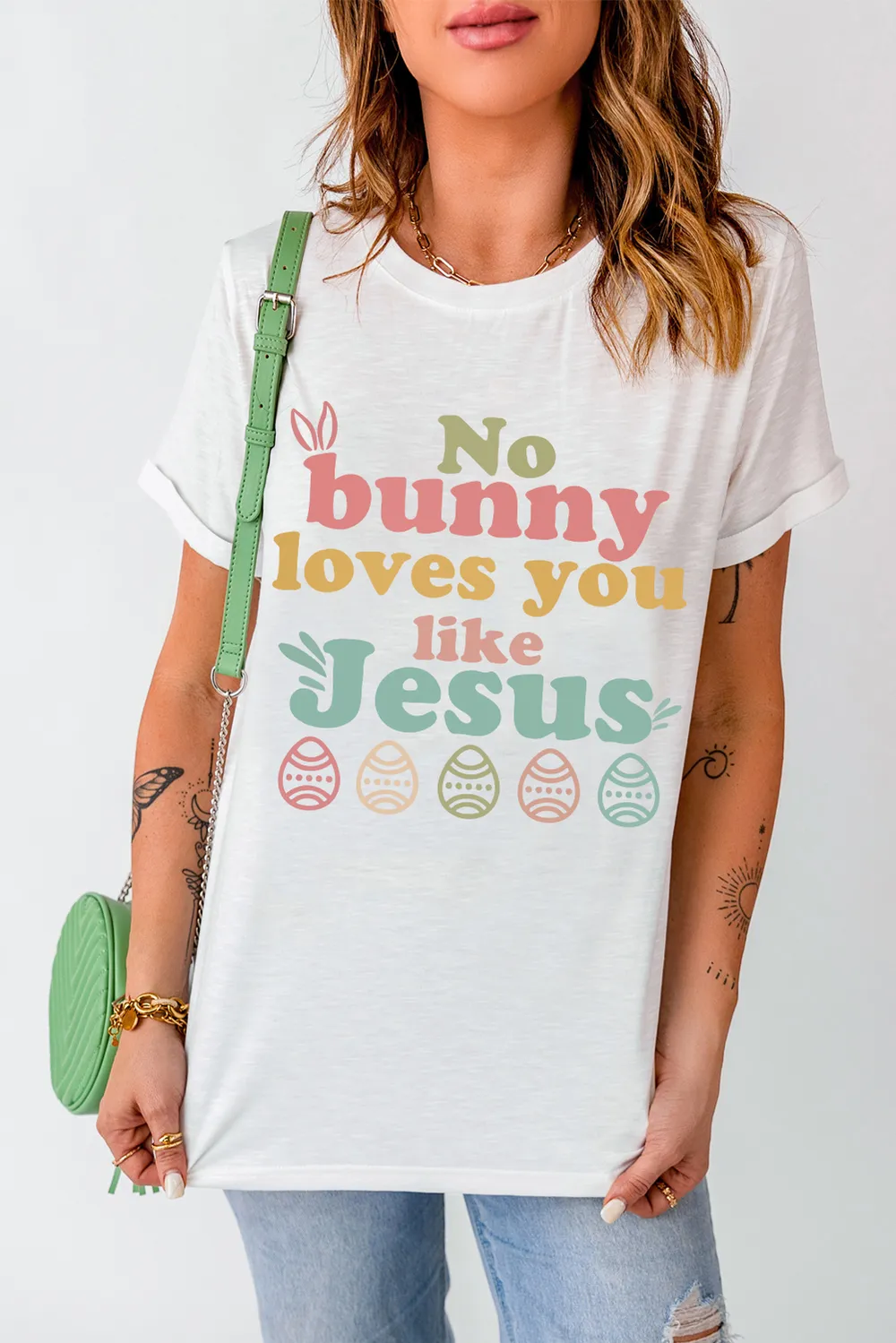 Easter NO BUNNY LOVES YOU LIKE JESUS T-Shirt, image 2