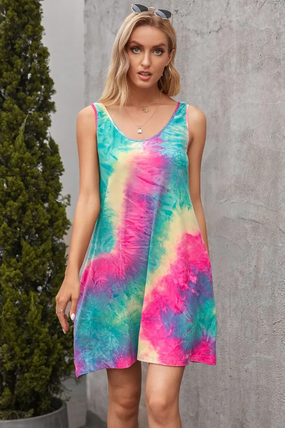 Tie-Dye Sleeveless Dress with Pockets, image 13
