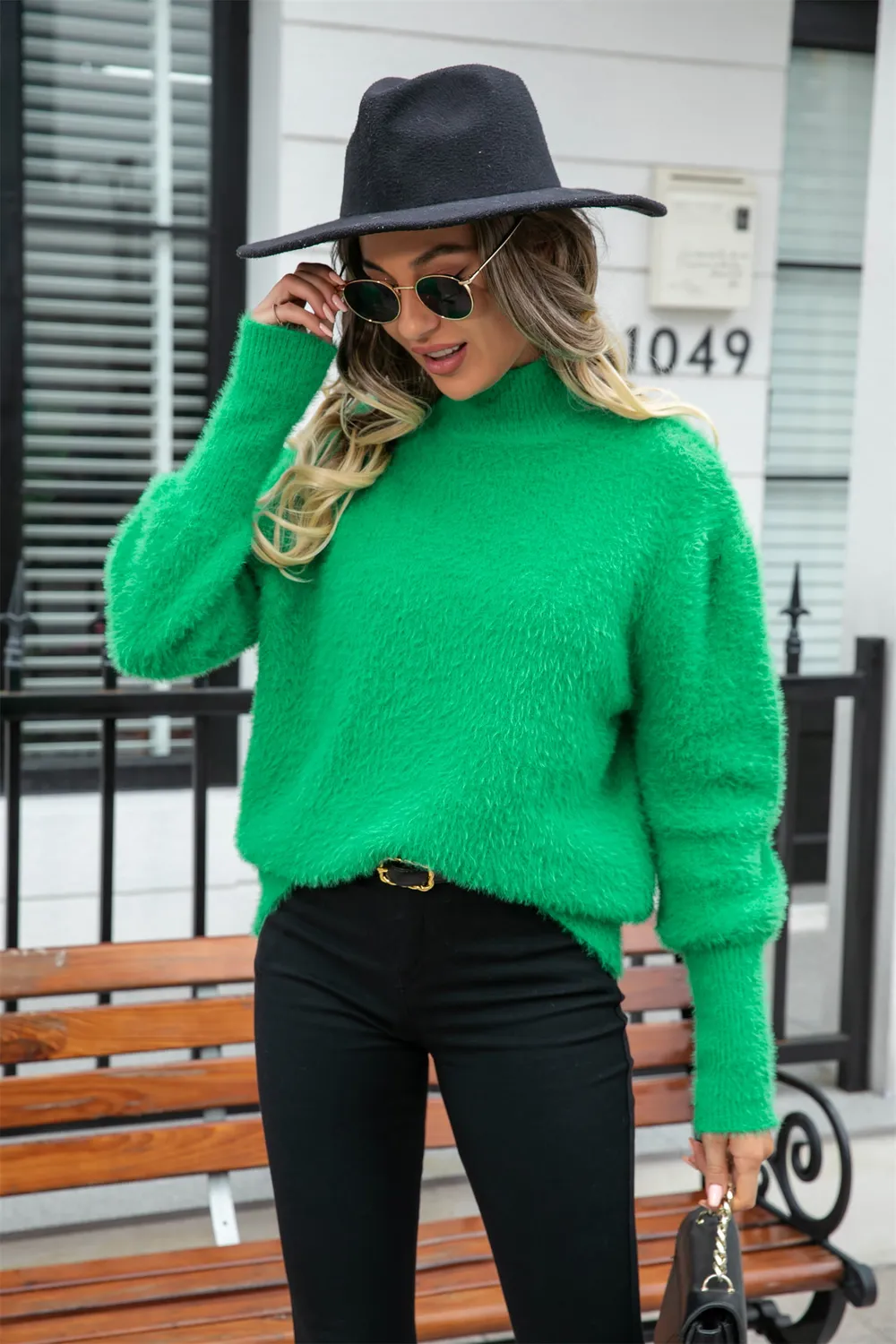 Turtle Neck Long Sleeve Pullover Sweater, image 19