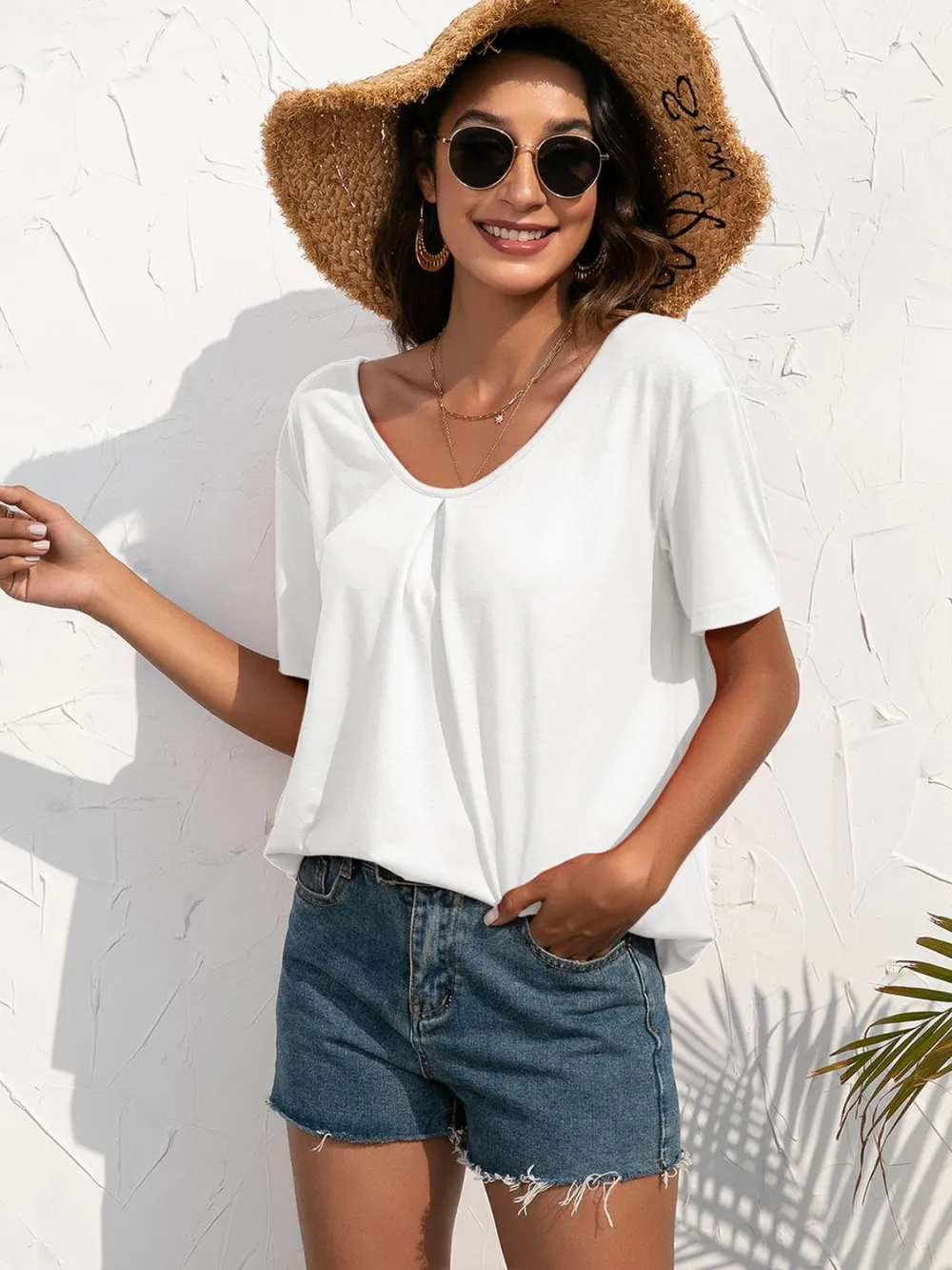 Lace Trim Short Sleeve Top, image 5