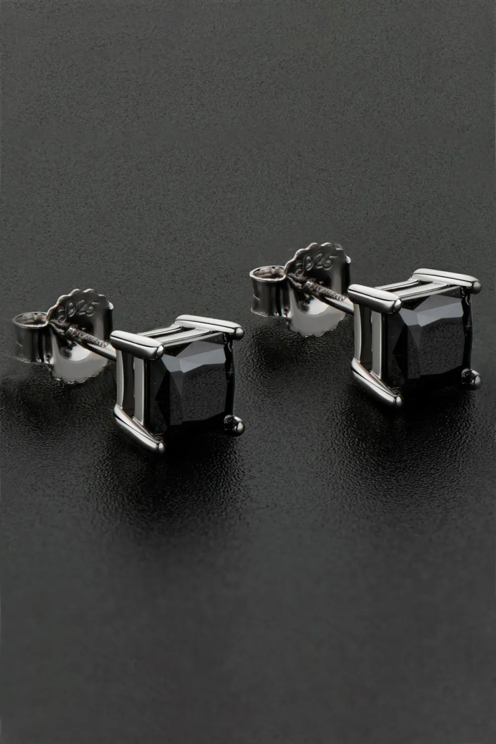 925 Sterling Silver Square Moissanite Stud Earrings, image 3