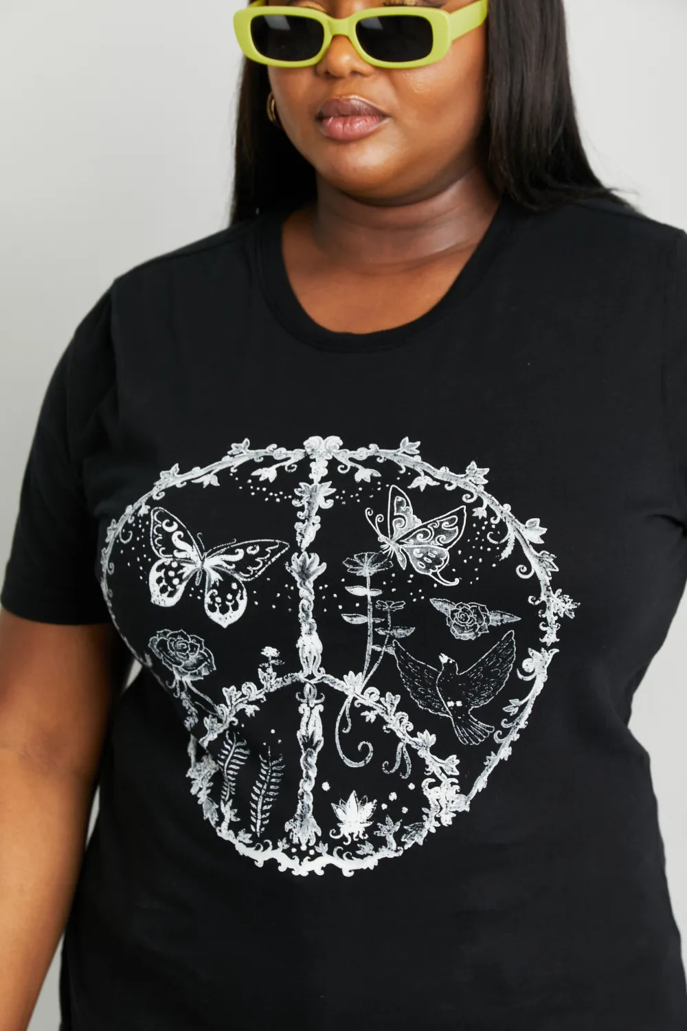 Full Size Butterfly Graphic Tee Shirt, image 2