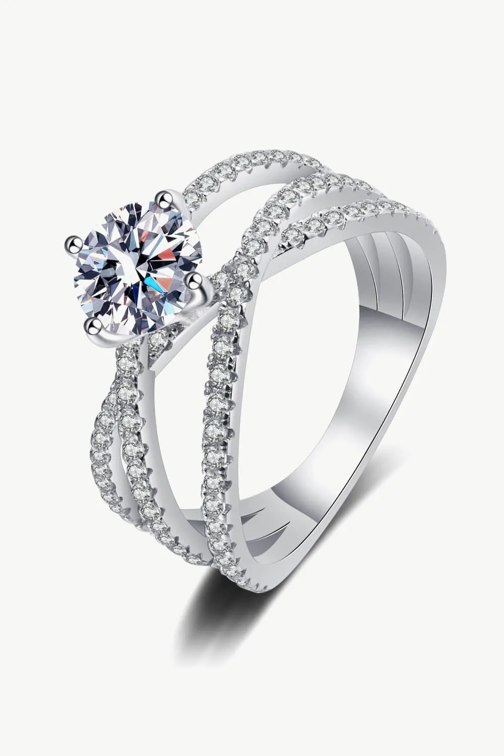 1 Carat Moissanite Crisscross Ring, image 2