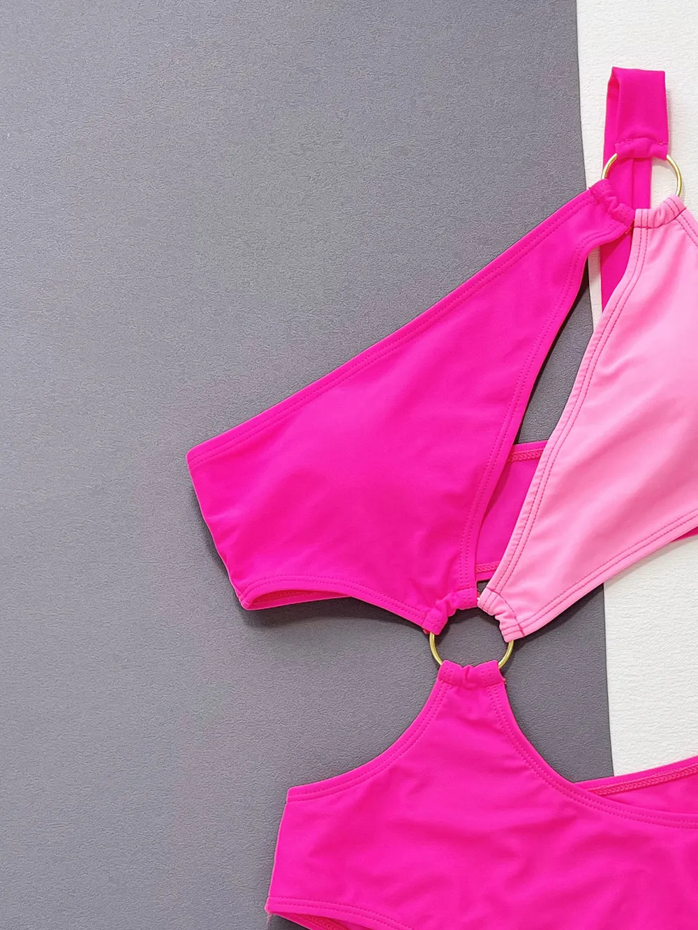 One-Shoulder Cutout Ring Detail One-Piece Swimsuit, image 3