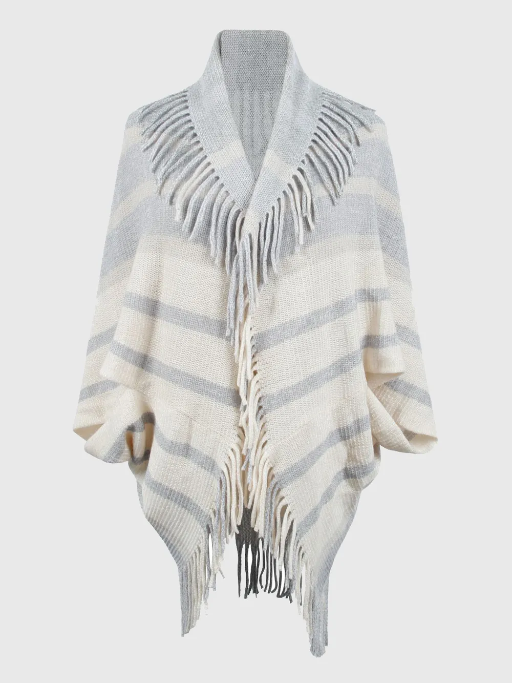 Fringe Detail Open Front Poncho, image 13
