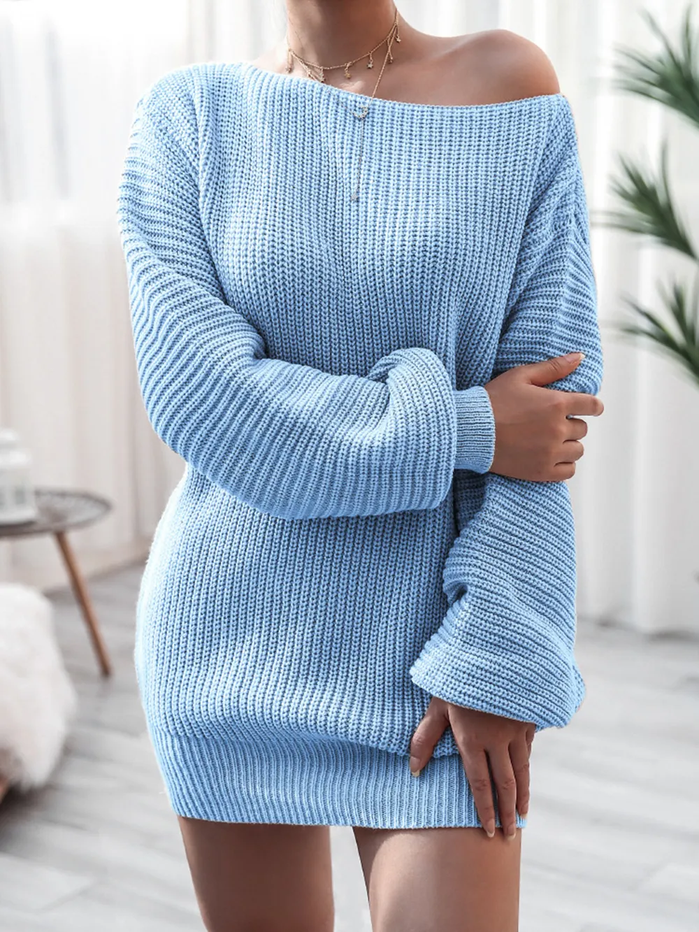 Rib-Knit Mini Sweater Dress, image 13