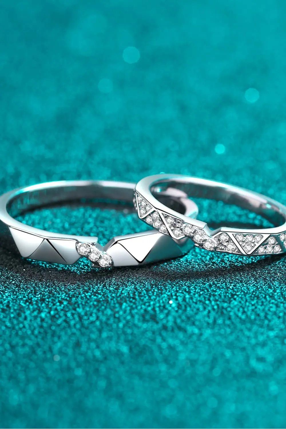 Moissanite Minimalist Rhodium-Plated Ring, image 5