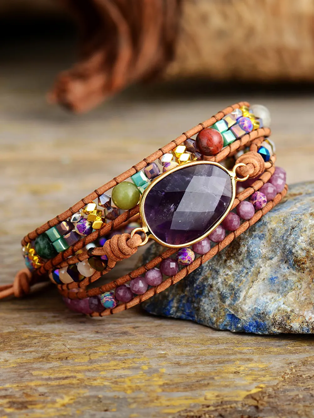 Triple-Layer Amethyst Bracelet, image 3
