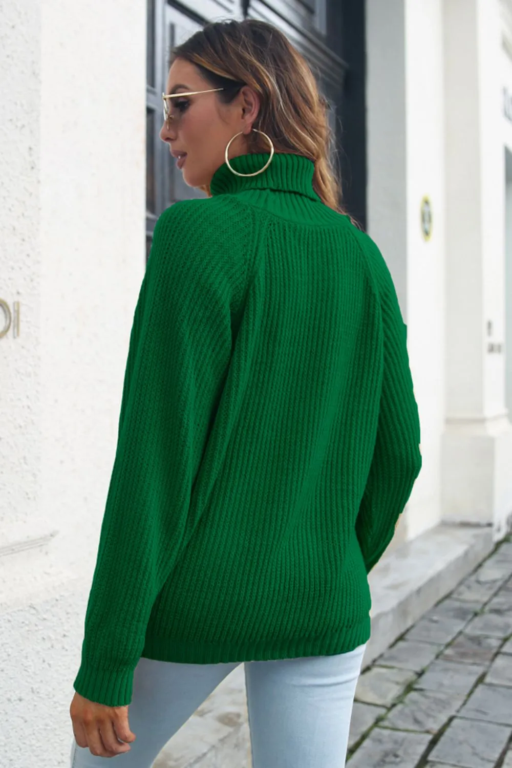 Turtleneck Rib-Knit Sweater, image 3