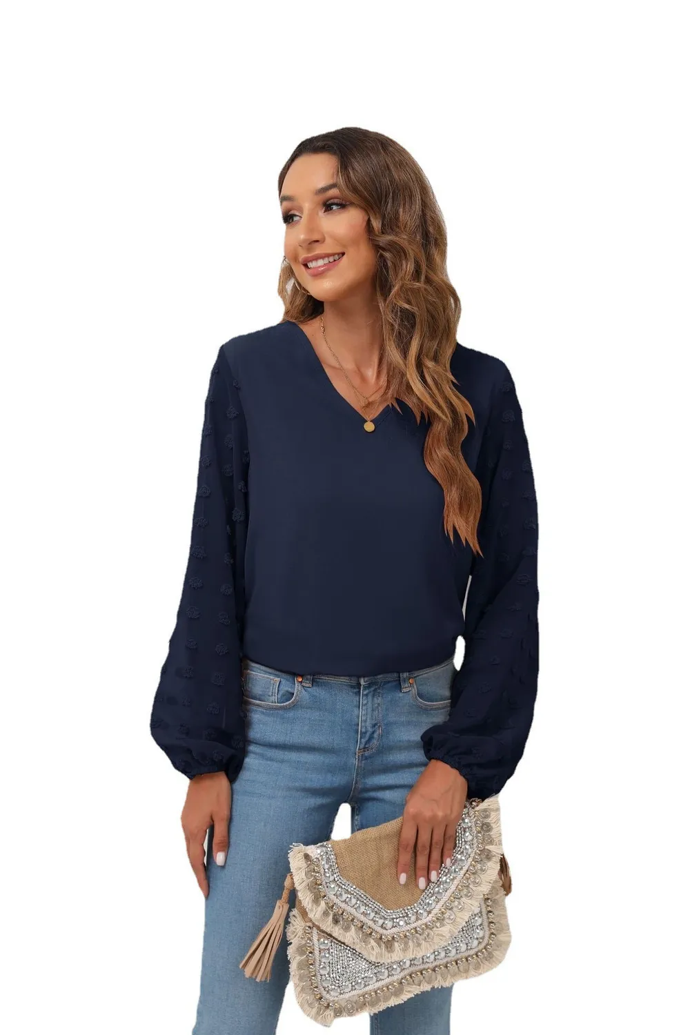 Swiss Dot Balloon Sleeve Blouse, image 16