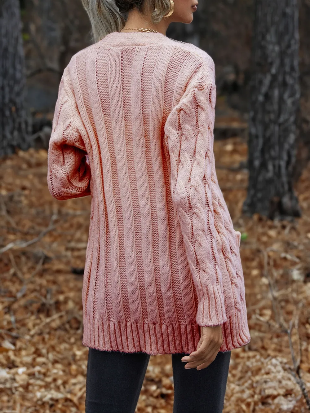 Cable-Knit Button Down Cardigan, image 6