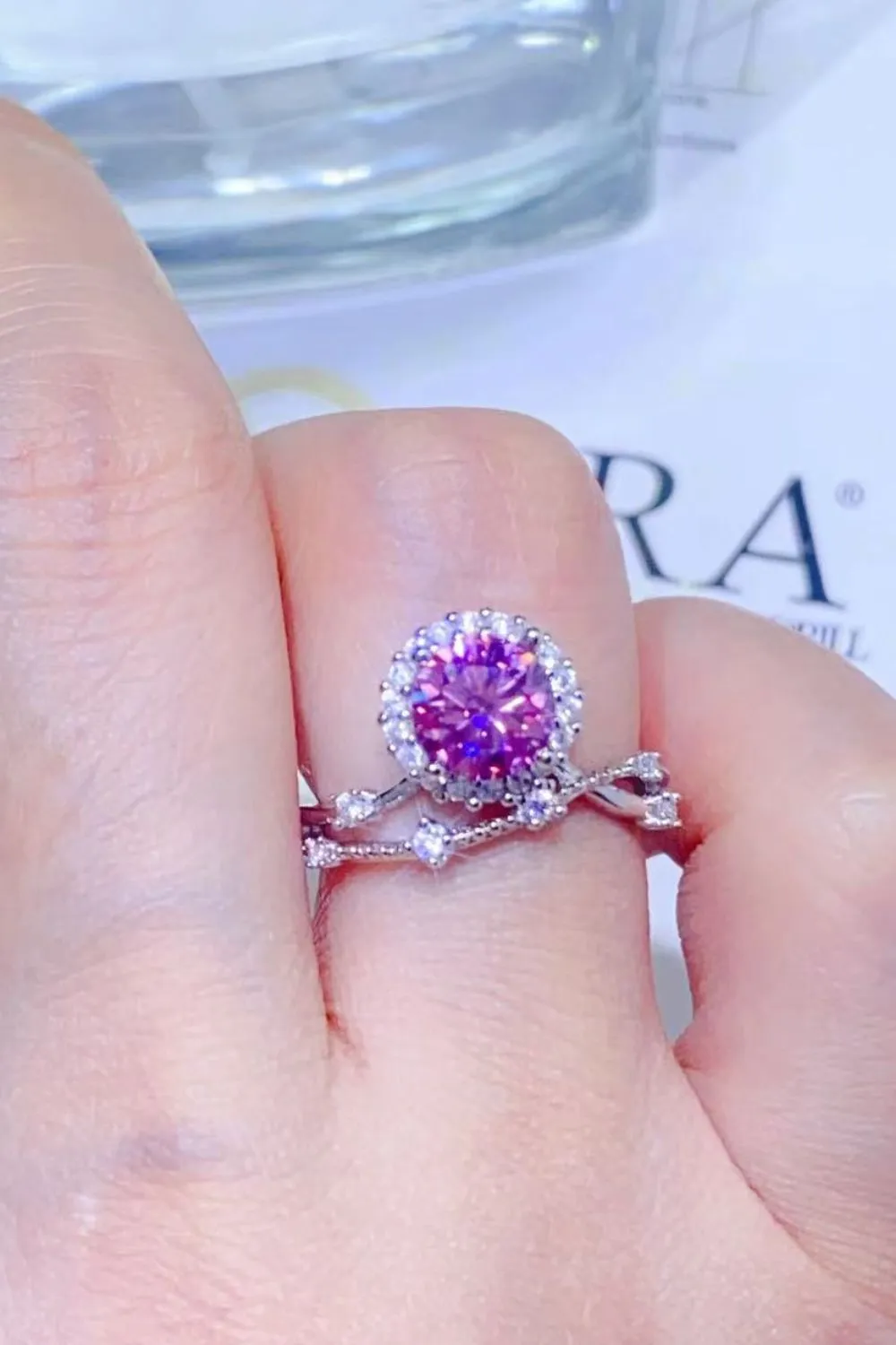 1 Carat Moissanite 925 Sterling Silver Ring, image 2