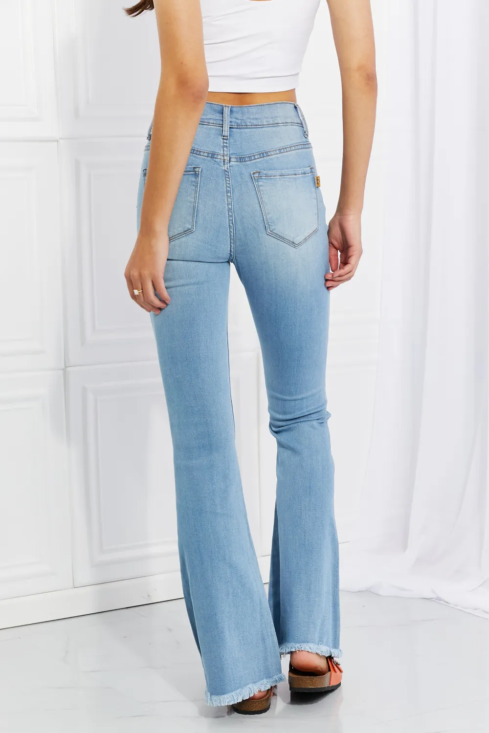 MIU Full Size Jess Button Flare Jeans, image 3