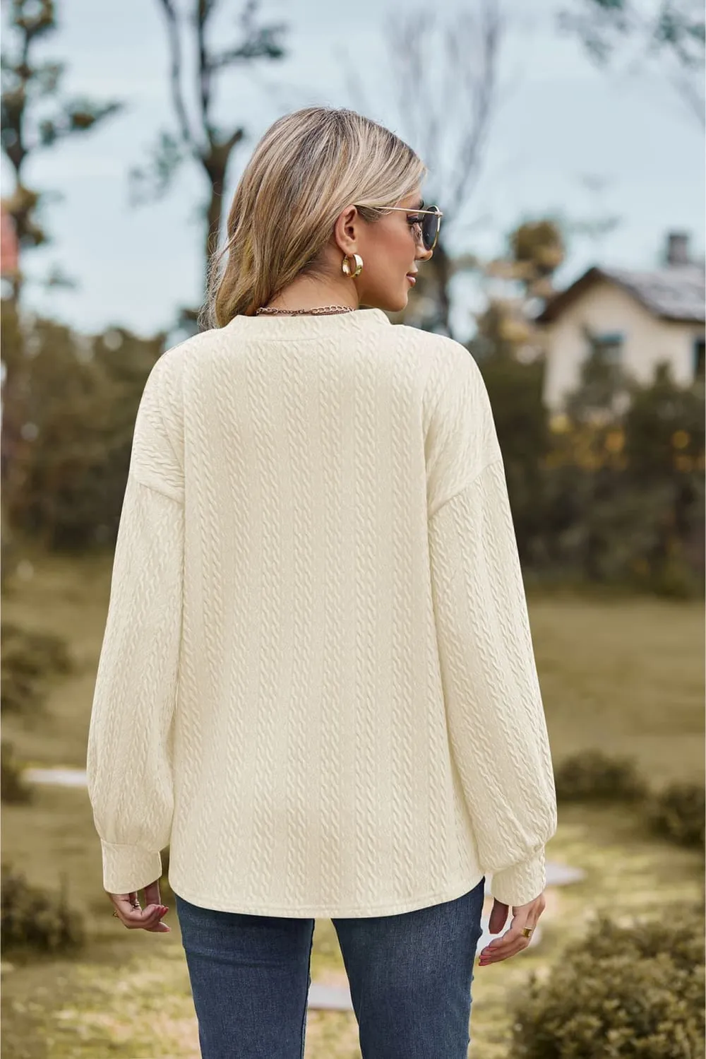 V-Neck Dropped Shoulder Blouse, image 10