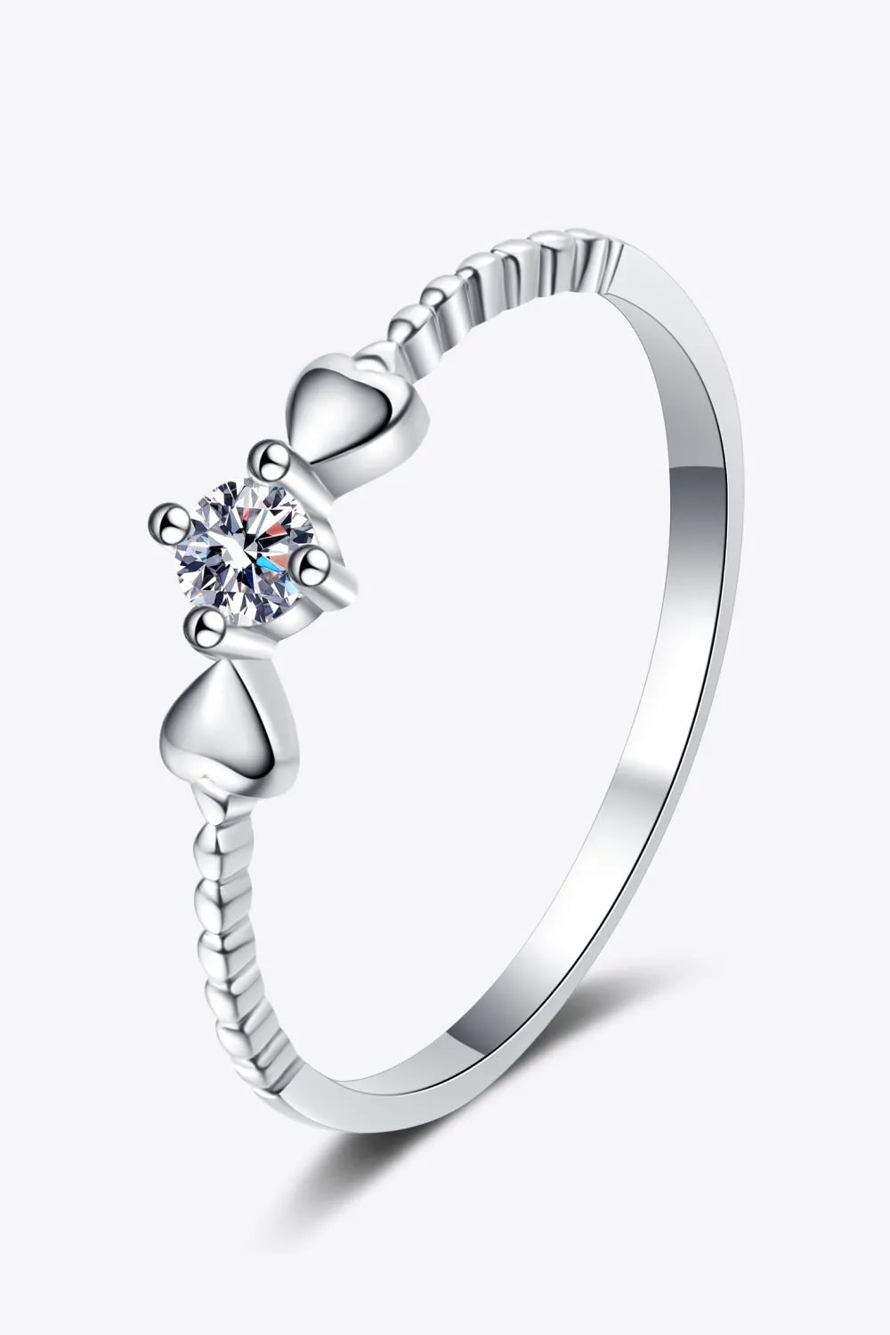 Moissanite Heart 925 Sterling Silver Ring, image 4