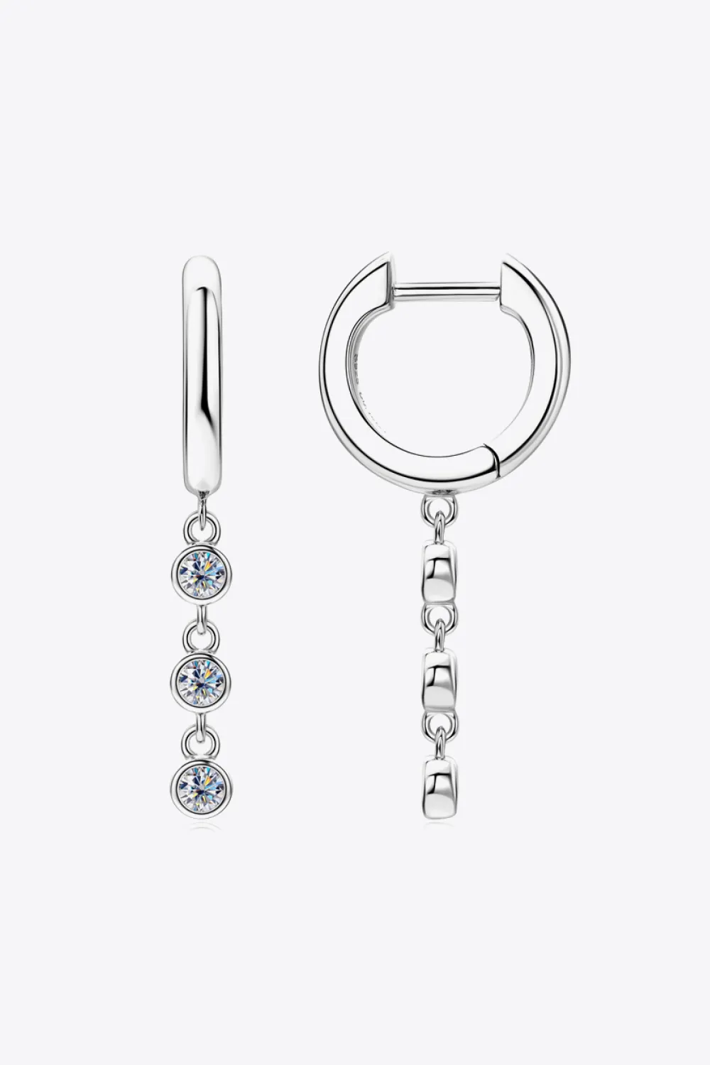 Moissanite Decor 925 Sterling Silver Earrings, image 2