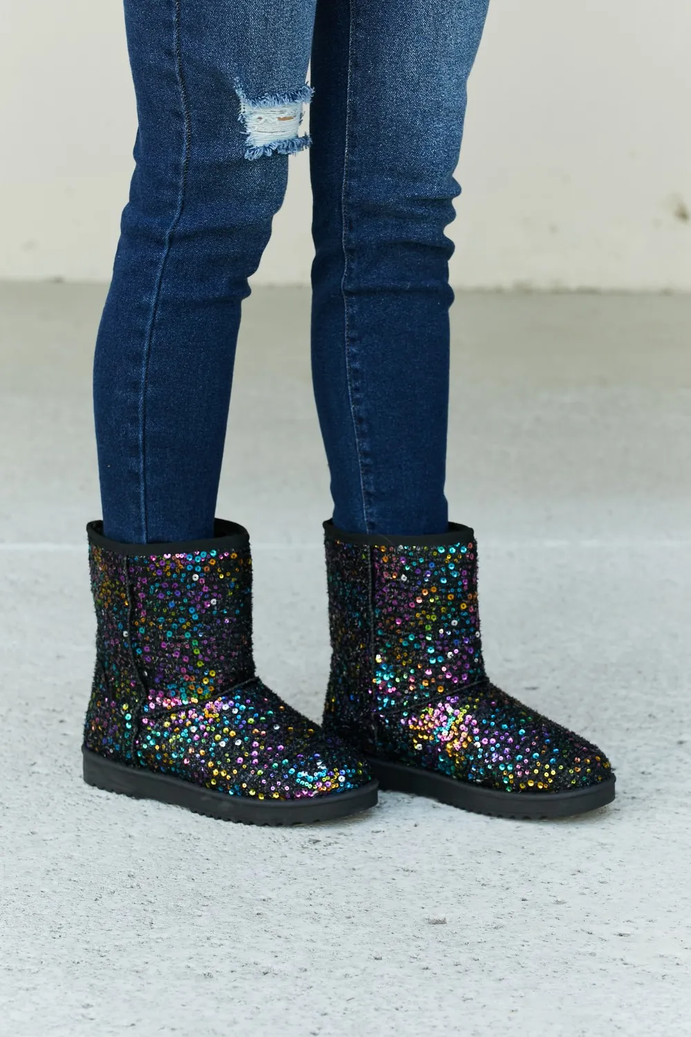 Multicolored Sequin Snow Boots, image 5