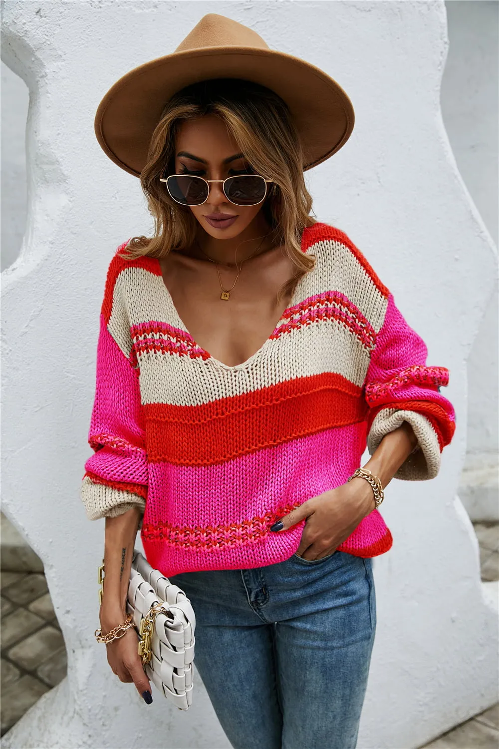 Color Block Scoop Neck Sweater, image 9