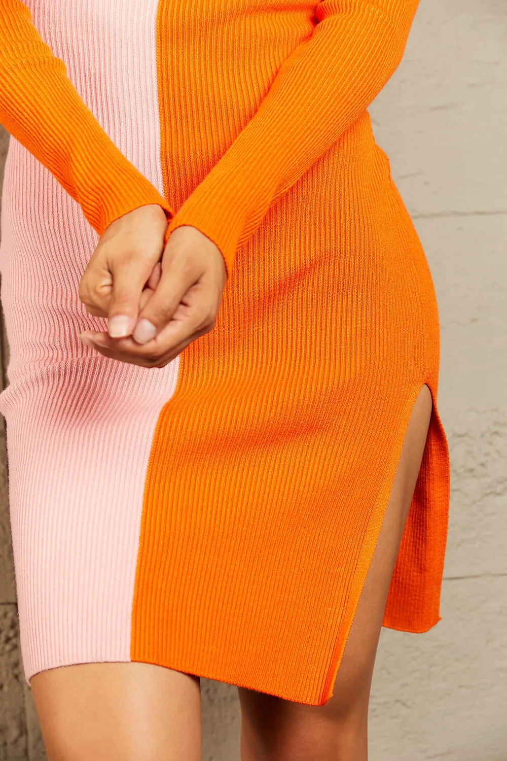 Contrast Slit Sweater Dress, image 17