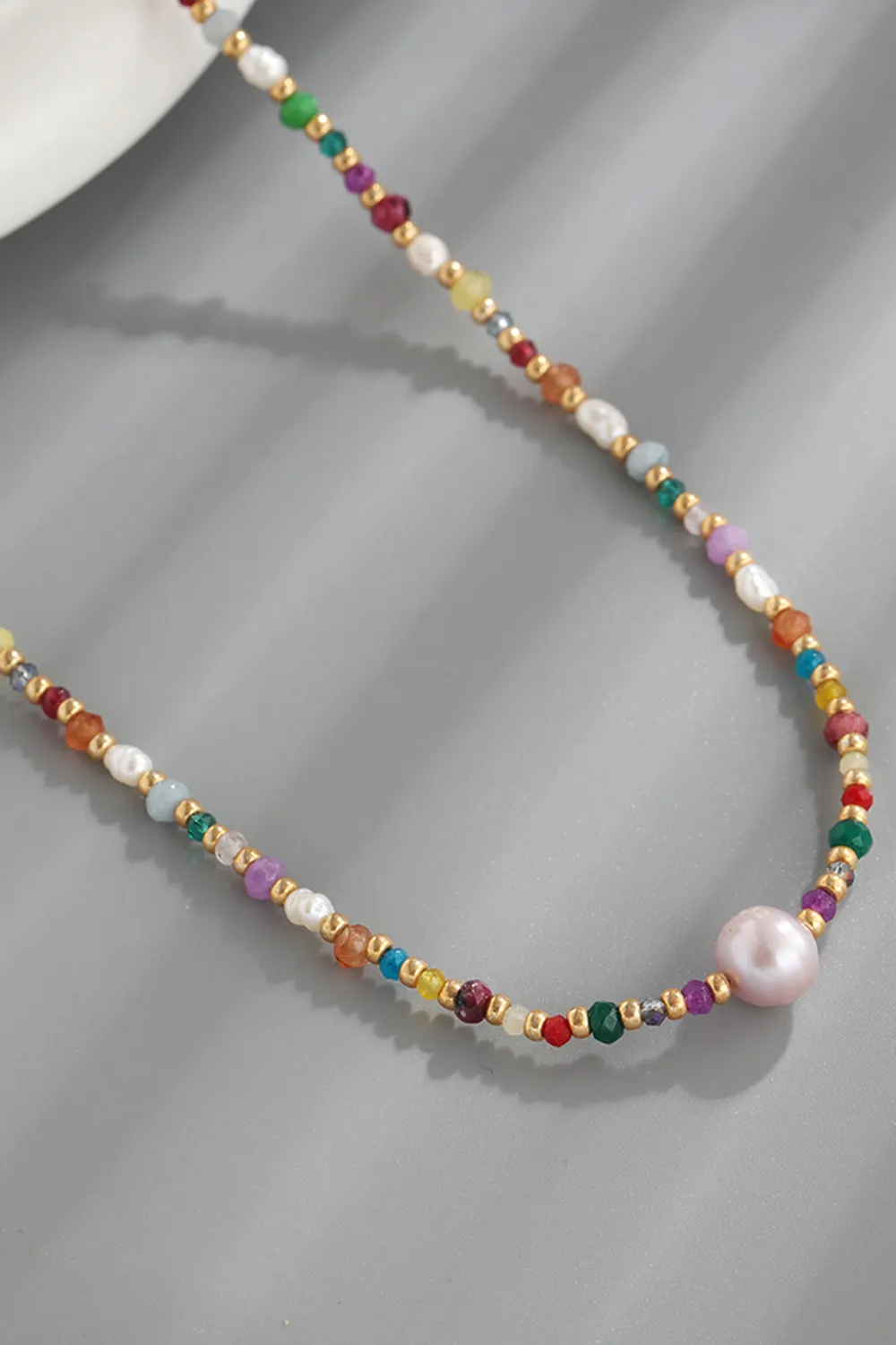 Multicolored Bead Necklace, image 3