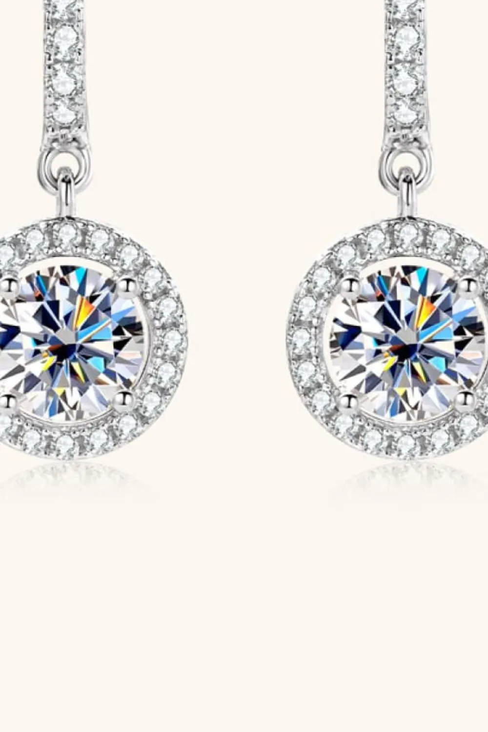 2 Carat Moissanite 925 Sterling Silver Drop Earrings, image 4