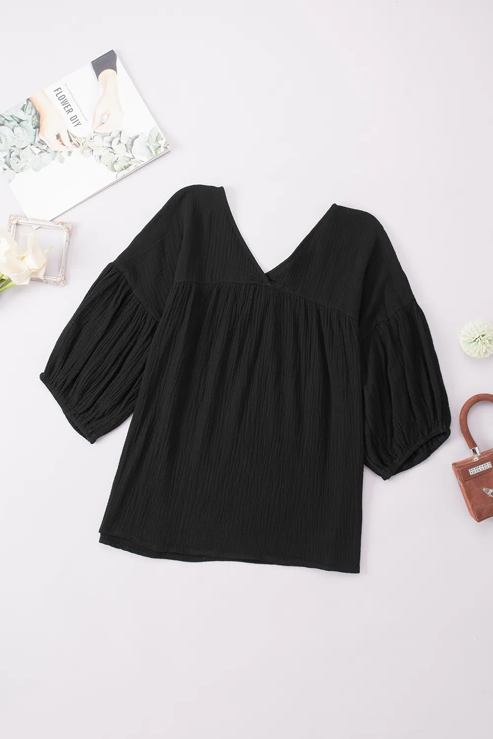 Dropped Shoulder V-Neck Blouse, image 18