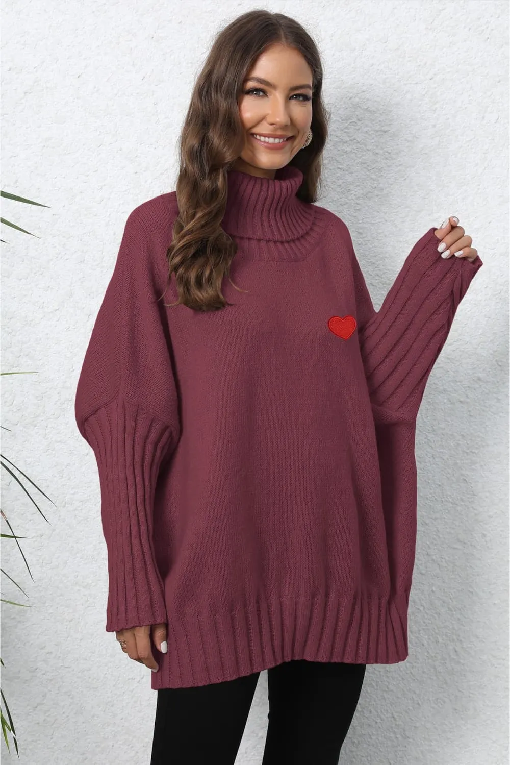 Turtle Neck Long Sleeve Ribbed Sweater, image 12