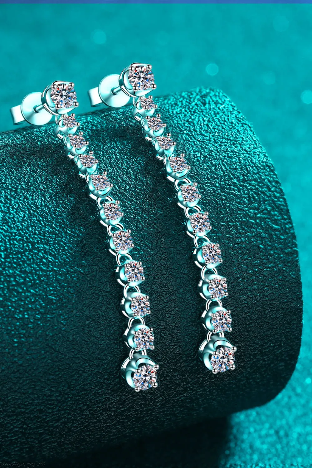 1.18 Carat Moissanite Long Earrings, image 3