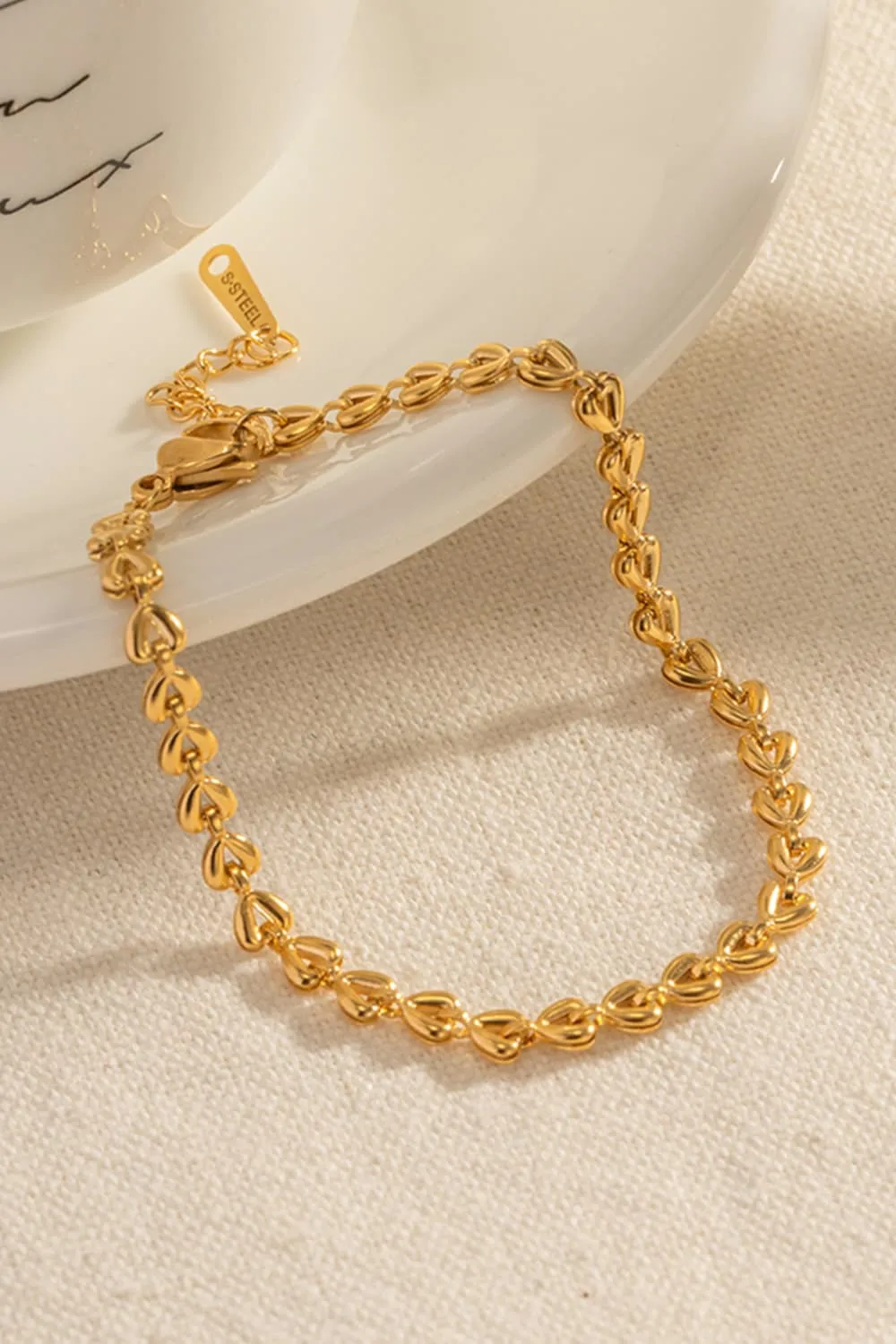 Heart Chain Lobster Clasp Bracelet, image 4
