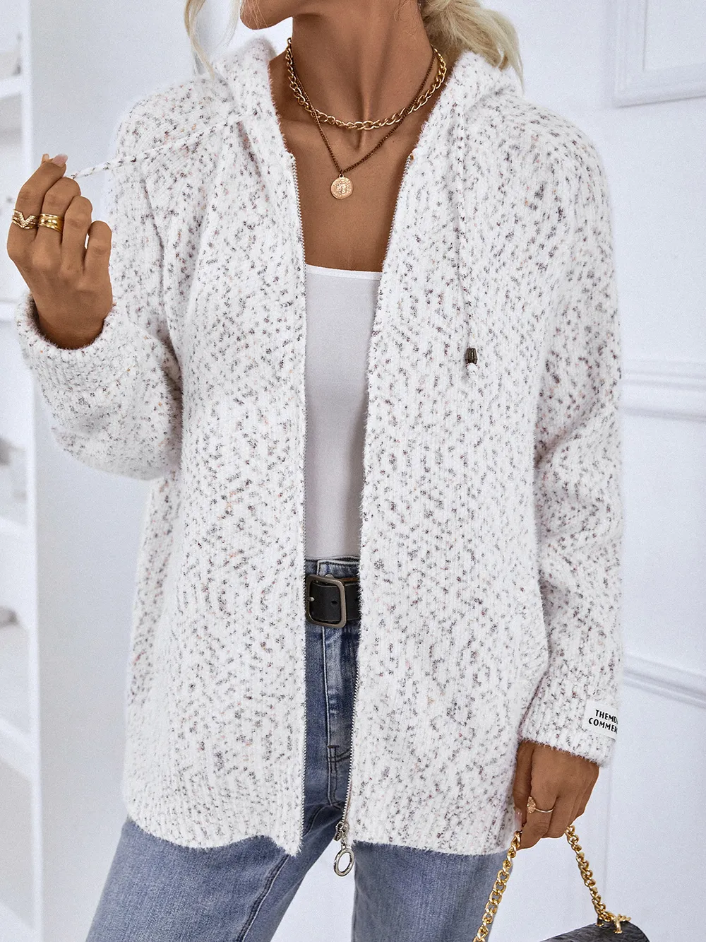 Zip-Up Hooded Sweater, image 5
