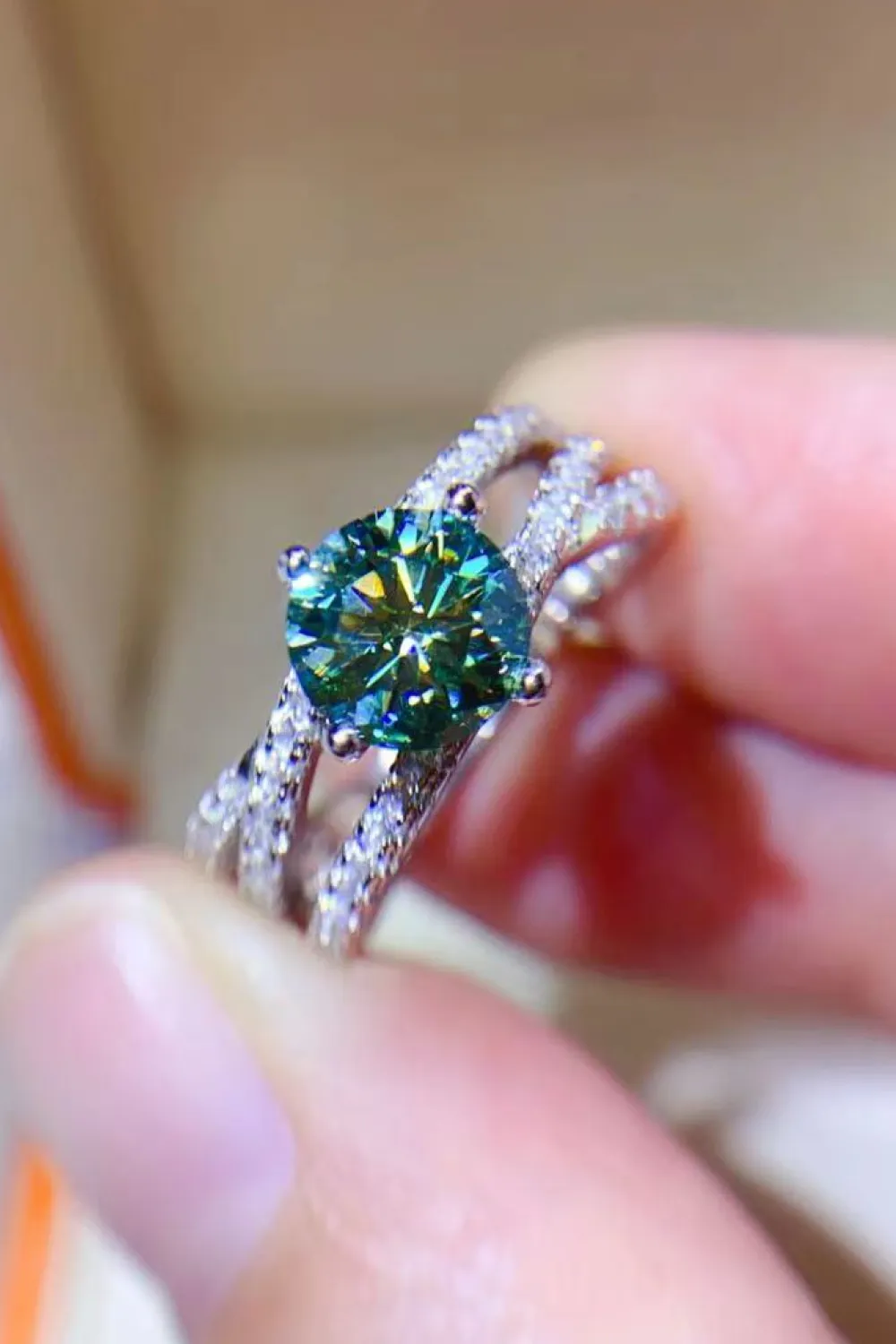 1 Carat Moissanite Contrast 925 Sterling Silver Ring, image 3