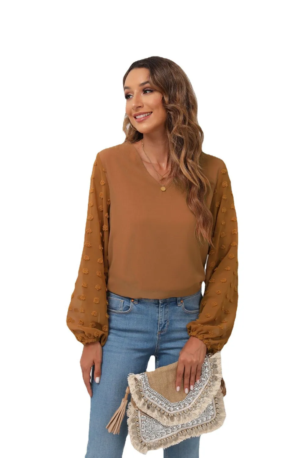 Swiss Dot Balloon Sleeve Blouse, image 10
