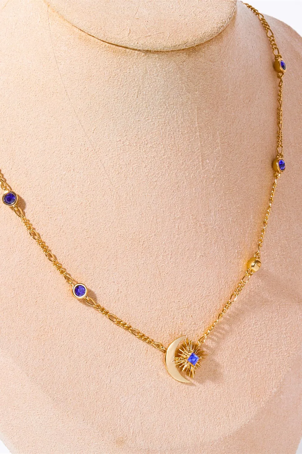 Moon & Star Shape Zircon Pendant Necklace, image 6