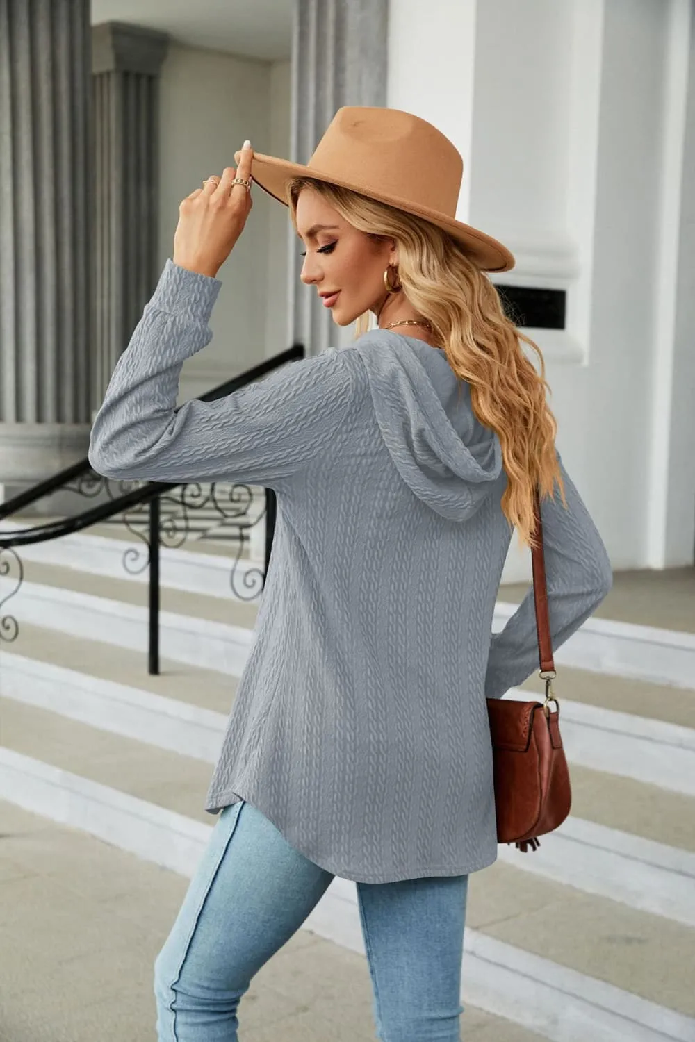 Long Sleeve Hooded Blouse, image 25